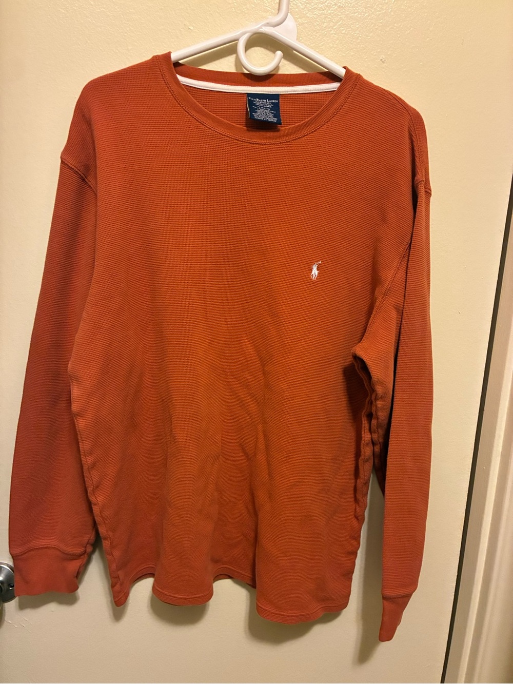 Polo by Ralph Lauren Long-Sleeve Crewneck Shirt - Rust Orange